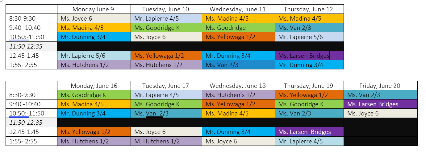 Alien In Line Schedule June 2025